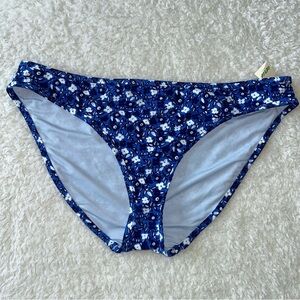 Aerie Brilliant Blue Floral Bikini Bottoms Large NWT